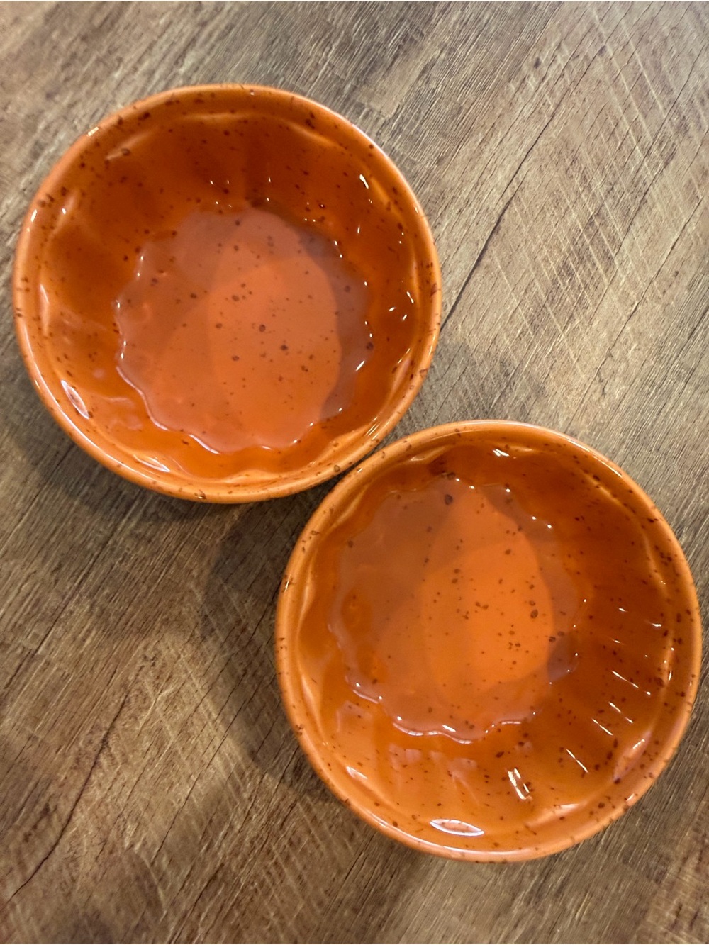Orange Ceramic Ramekin Set - 2-Pack - Picture 3 of 7
